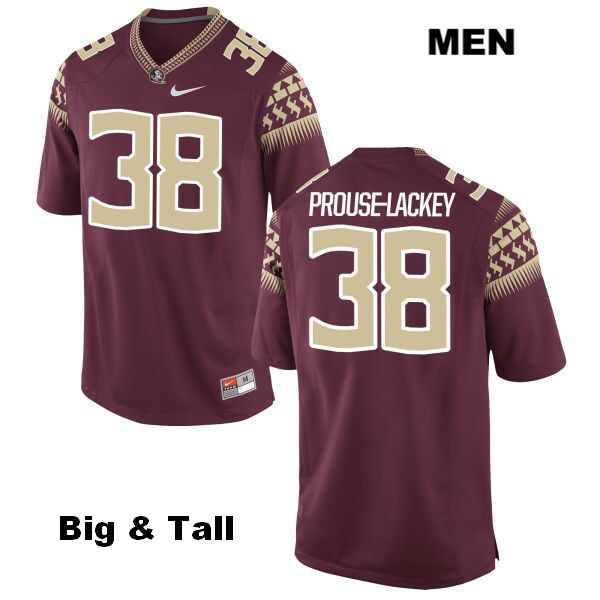 Men's NCAA Nike Florida State Seminoles #38 Izaiah Prouse-Lackey College Big & Tall Red Stitched Authentic Football Jersey WDK3469YB